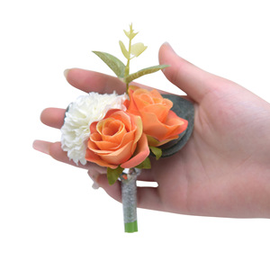 Vente en gros de fleurs vertes pour demoiselle d'honneur <span class=keywords><strong>soeurs</strong></span> Corsage Fournitures de mariage pour enfants Fleur de danse à la main - Product Image 3