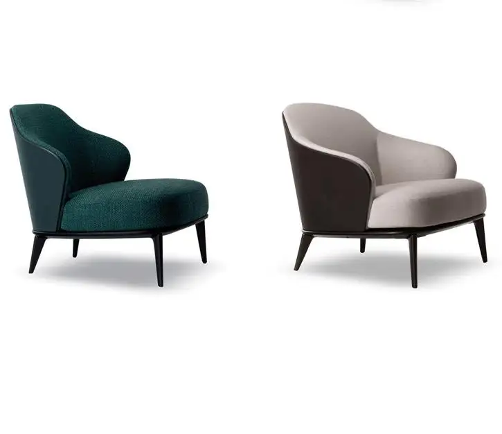 Nordic Unieke Ontwerp Massief Houten Lounge Stoel Stof Vrijetijdsbesteding Stoel Luxe Woonkamer Stoelen