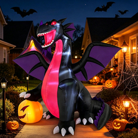 Modèle gonflable de dinosaure citrouille lumineux à LED personnalisé pour Halloween, idéal pour les fêtes de jardin et la décoration extérieure