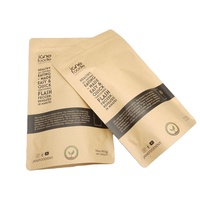 Sacs en papier kraft laminés filmés PLA/PBAT biodégradables et compostables / Sachets à fond plat en matériaux recyclés avec fermeture éclair pour carton