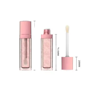 Dibuat Khusus Kemasan Kontainer Kontainer Foundation Concealer Cair Tabung Lipgloss Besar Kosong Emas Persegi