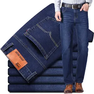 Мужские облегающие Прямые повседневные джинсы cowboy, деловые эластичные джинсовые брюки