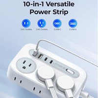 Multiprise standard américaine avec câble de 1,8 m, interrupteur multifonctionnel, prise USB à charge rapide, Chine