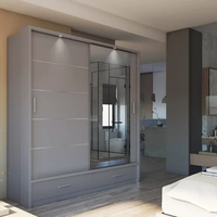 Armoire coulissante en bois contemporaine DECOHOME pour chambre à coucher, villa et salon, en kit, vente en gros en Chine