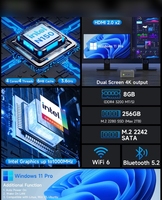 Mini PC Nuc Box GMKtec G3 Plus Intel 12e génération Twin Lake N150 6W faible consommation, double M.2, double HDI, LAN 2.5G, DDR4, double affichage 4K, 4 ports USB 3.2