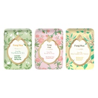 FLAUHRA Sabun Kayu Cendana Bunga Madu 125g X 3 Batang Set Sabun Pembersih Wajah, Tubuh & Tangan dengan Aroma Teh Musim Semi Peony