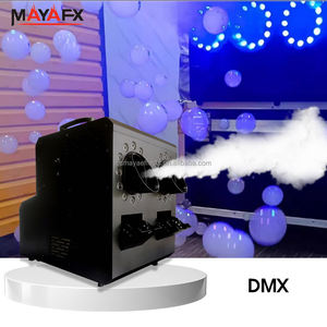 1500W 業務用 デュアルヘッド 自動 スモークバブルマシン ブラック 結婚式 パーティー ステージ DJ クラブ フォグ ステージエフェクト用 - Product Image 1