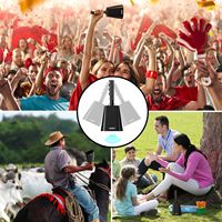 LEKATO Cloche de supporter noire en acier allié de 10 pouces avec poignée, pour événements sportifs, fêtes, matchs de football, souvenir