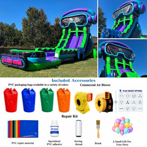 <span class=keywords><strong>Toboggan</strong></span> <span class=keywords><strong>aquatique</strong></span> gonflable robuste en PVC sur le thème des jeux vidéo pour enfants et adolescents, idéal pour les fêtes estivales en extérieur et la location commerciale - Product Image 2