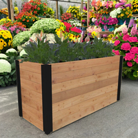 Jardinière de légumes d'extérieur en bois de 39 "L X 16" W X 19 "H Décorations de plantes et d'herbes racinées Parterre de fleurs pour la maison et le jardin