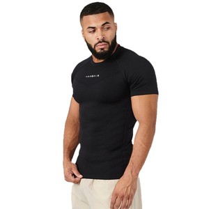 YOUNGAL T-shirt Sportiva da <span class=keywords><strong>Uomo</strong></span> a Maniche Corte, Aderente, Altamente Elastica, con Motivo a Lettere, in Tessuto Milk Silk - Product Image 5
