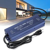 Controlador LED Impermeable IP67 12V/24V 300W Entrada AC110-130V Doble AC-DC Admite Enchufes Personalizados para Alumbrado Público e Iluminación LED Exterior
