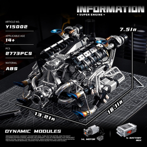 EIKEE Y15002 2025 Nuovo Modello MOC Motore Super V8, Ornamento da Scrivania, Giocattolo Regalo per Bambini, 2773 Pezzi Blocchi da Costruzione - Product Image 2