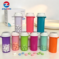 Flacons à pilules en plastique orange avec bouchon à vis résistant aux enfants, contenants à médicaments sérigraphiés, rangement de voyage