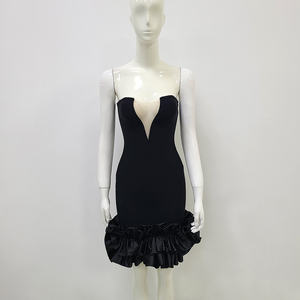 C3379 Migugarment 2025 été Offres Spéciales Club Sexy courte <span class=keywords><strong>robe</strong></span> de nuit épaules dénudées couches froufrous Sexy femmes Mini <span class=keywords><strong>robe</strong></span> - Product Image 3