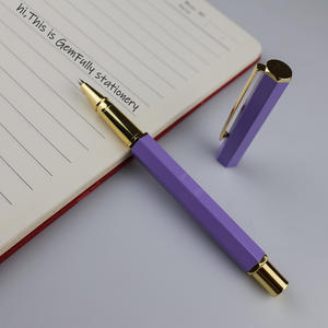 GemFully mor Ofis Malzemeleri Newyes Altıgen Promosyon Hediye Metal Süblimasyon pembe Kalem Özel logo Özel Jel Mürekkepli Kalemler logolu - Product Image 5