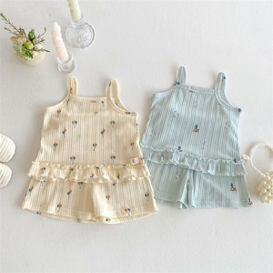 [Non rimborsabile e non sostituibile] Set con top a fascia per bambine 2026 Nuovo Stile, Pantaloncini stampati alla moda con motivo a cartoni animati - Product Image 1
