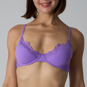 SUHE Bralette con encaje, transpirable, de nailon y elastano, con aros, copa 3/4, espalda en U, para mujer, con tirantes ajustables, suave, para yoga, corte en V - Product Image 5