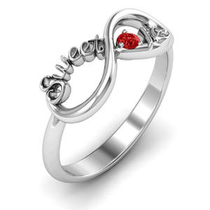 Anillo Sweet Infinity con circonita cúbica roja para mujer, anillo de compromiso con engaste de púas, joyería de moda - Product Image 2