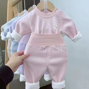 Conjunto <span class=keywords><strong>de</strong></span> <span class=keywords><strong>2</strong></span> Piezas para Bebé, Clase A, Sin Costuras, Otoño Invierno, Recién Nacido, Cintura Alta, Protección Abdominal, Ropa Suave para Bebé, Agradable al Tacto, Cálido y Cómodo - Product Image 2