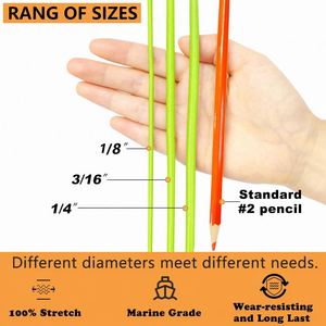 Cuerda Elástica de Grado Marino de 1/4'' (6mm) y 32 Pies, Cuerda de Choque Resistente para Kayak, Reparación de Postes de Tienda, Amarre de Carga, Cuerda de Camping - Product Image 2