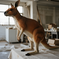 Modèle d'animal animatronique kangourou simulé personnalisé pour les expositions de zoo parcs à thème centres commerciaux décor australien