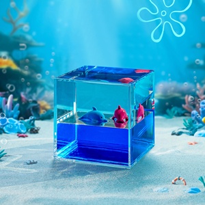 65mmプラスチックスクエアキューブアクアオイルキュービックウォーター液体海洋公園水族館ブロック装飾動物のお土産ギフトデスクトップ用 - Product Image 3