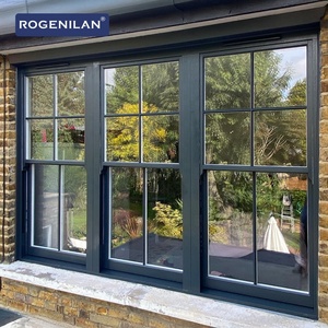 Fenêtre à guillotine simple ou double <span class=keywords><strong>en</strong></span> aluminium Rogenilan, triple vitrage anti-ouragan, pour maison - Product Image 1