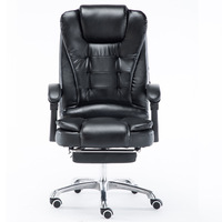 Chaise de bureau de direction moderne avec repose-pieds en cuir, hauteur réglable, chaise de bureau ergonomique
