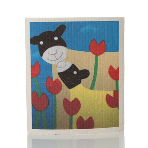 Paño de esponja de celulosa absorbente reutilizable de impresión personalizada paño de cocina sueco paños de limpieza - Product Image 5