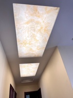 Plaque acrylique translucide effet marbre pour les plafonds de couloirs commerciaux, les murs décoratifs, les panneaux de caissons lumineux d'ascenseurs et l'éclairage de meubles.