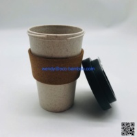 Tasses en paille de blé sans BPA écologiques 400ml tasse de voyage en plastique tasse à café en verre tasse à gobelet réutilisable avec couvercle tasses pour le camping