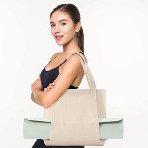 Sac de transport portable et personnalisable pour tapis de yoga en toile, avec bandoulière, couleurs variées, idéal pour la gym, les sports de plein air et les voyages - Product Image 5