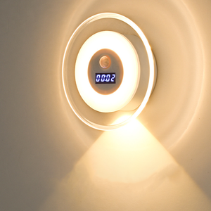 LED Mini lampada da parete Touch Control orologio Display corpo induzione luce notturna per casa camera da letto Canyon Spotlight nuovo prodotto - Product Image 3