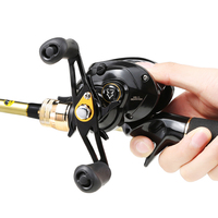 Moulinet de pêche Baitcasting Long Cast PRO Black Fox avec anneaux en céramique pour canne à pêche en rivière, rapport élevé 7.0:1 HASIDA