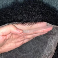 Perruque toupet Afro en dentelle suisse pour hommes, perruques tissage, toupet noir, pièces de rechange, Style afro