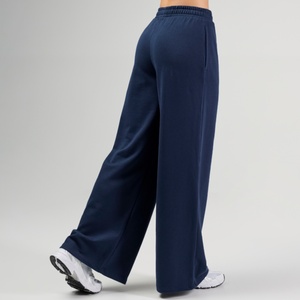 Pantalones Deportivos de Alta Calidad para Mujer, Impresión de Logotipo Personalizado, Color Sólido, Transpirables, de Felpa de Algodón, Corte Holgado, Pierna Ancha - Product Image 3