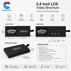 Superlieur Carte de visite vidéo parlante professionnelle innovante avec écran LCD de 2,4 pouces pour une première impression parfaite - Product Image 2