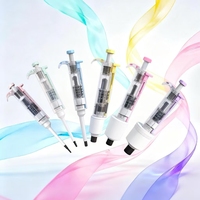 Pipette semi-stérilisée, transparente, à réglage manuel, pour la recherche scientifique, avec fenêtre de visualisation numérique.
