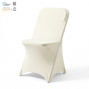 Housse de chaise pliante en spandex ivoire haute élasticité pour banquet, housse de siège de salle à manger ajustée extensible, idéale pour les événements d'entreprise (vente en gros) - Product Image 1