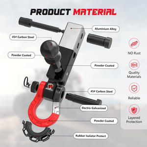 Accesorios para <span class=keywords><strong>Remolque</strong></span> Ambull, Grillete Galvanizado en Forma de D de Aleación de Aluminio, Receptor de <span class=keywords><strong>Enganche</strong></span> de 2'' para Coche, el Más Vendido - Product Image 3