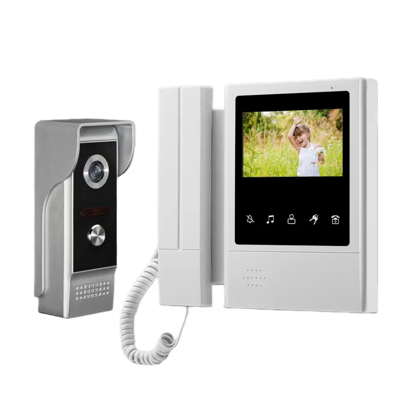 Videoportero con pantalla, cámara de vídeo impermeable, placa de teléfono de puerta inalámbrica, sistema de videoportero para Villa