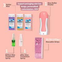 Kit Chauffe-Cire Roll-on, Chauffe-Cire Douce Dépilatoire Classique F3 Couleur Personnalisée pour Épilation LOVE CRAZY OEM