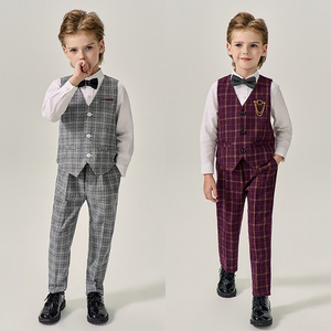 2025 nouvelle fête porter Simple Style formel hommes costumes 3 pièces Banquets garçons <span class=keywords><strong>gilet</strong></span> et pantalon - Product Image 3