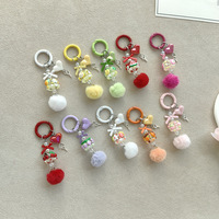 Nieuwe Creatieve Metalen Pom-pom Telefoon Charm DIY Geknoopte Ketting Lichtgevende Fruitvormige Olie-druppel Kralen Schattige Charms Sleutelhangers