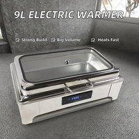 Chauffe-Plat Électrique Rectangulaire en Acier Inoxydable, Capacité 9L, 440W, pour Buffets et Banquets