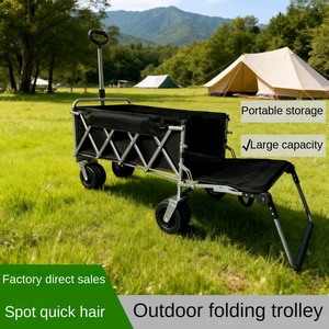 Nouveau chariot à chariot pliant léger et portable de 330lb pour le camping en plein air chariot à pique-nique simple et multifonctionnel de grande capacité - Product Image 5