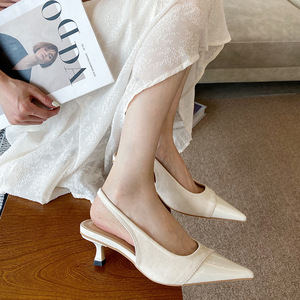 Nouvelles sandales confortables à talons bas pour femmes, style français élégant, bout pointu, collection Printemps-Été 2026 - Product Image 2