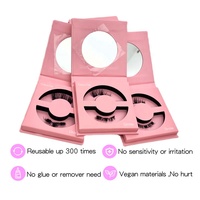Cils magnétiques réutilisables OEM, sans colle, professionnels, cils magnétiques 3D, application en 3 étapes, 1 paire de cils magnétiques