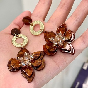 Pendientes de Flores de Resina Acrílica, Chapados en Oro, Estilo Bohemia, Joyería para Mujer para Fiestas - Product Image 2